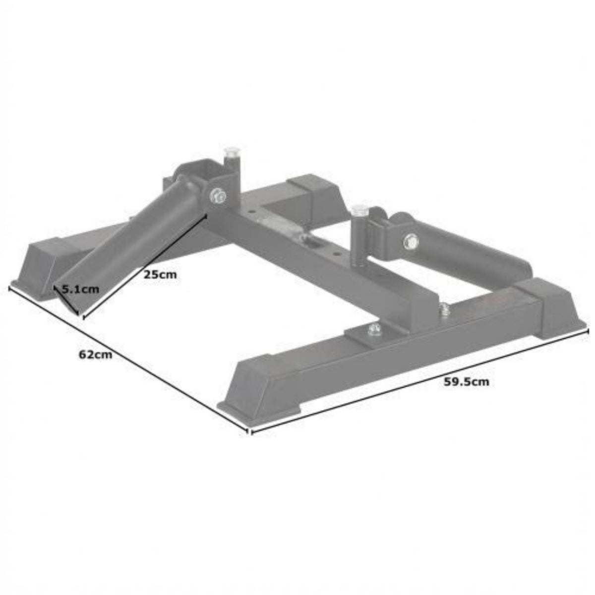 Gymless double freestanding landmine attachment for Olympic barbells with black powder-coated steel pivoting sleeves.