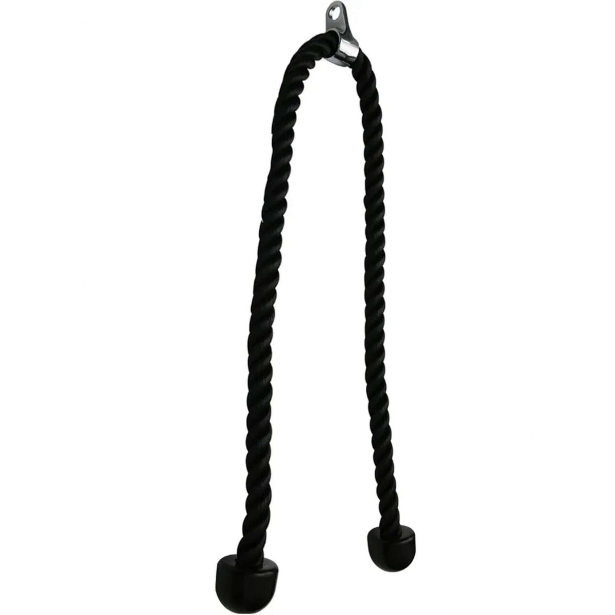 Gymless heavy-duty 140cm black tricep rope cable attachment with rubber end stoppers for gym pulley machines