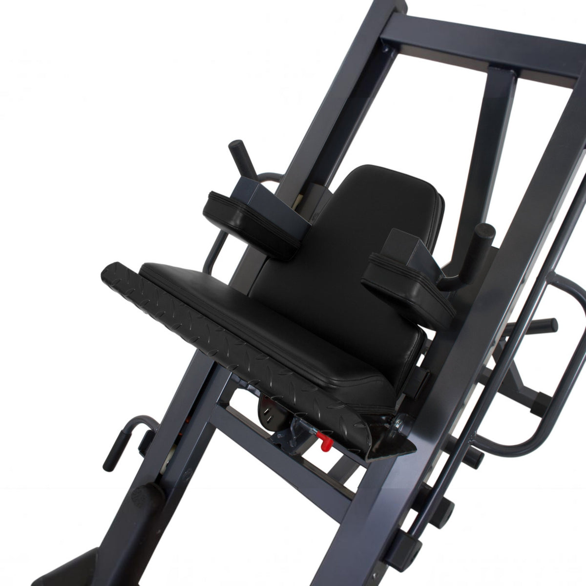 Gymless 800 LPHS leg press and hack squat machine with black padded seat and heavy-duty steel frame