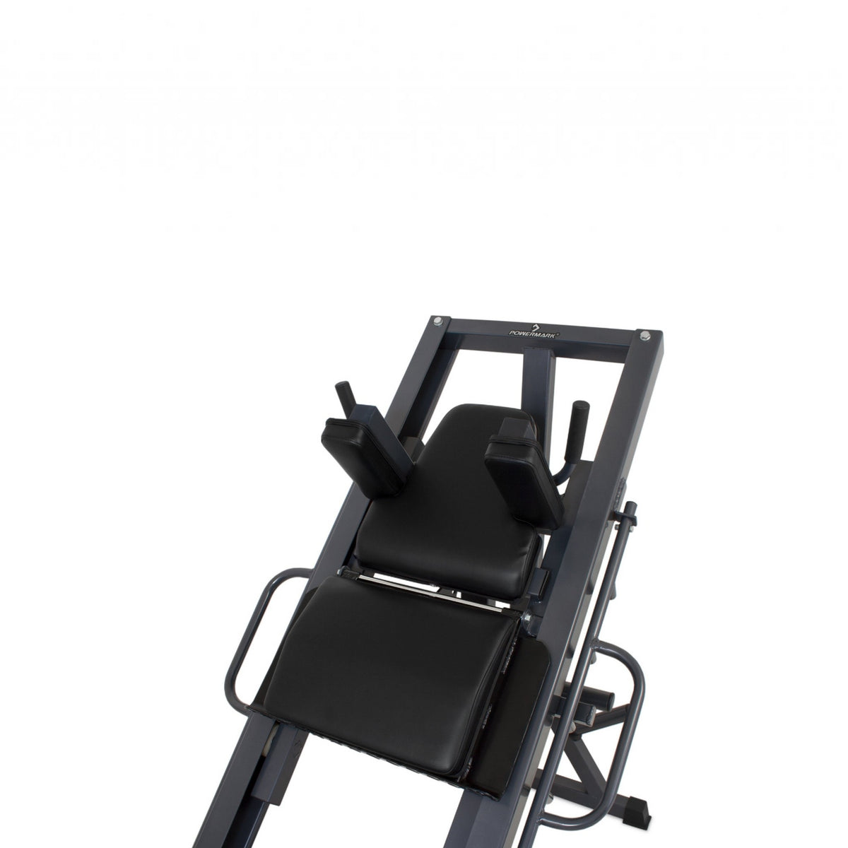 Gymless 800 LPHS multifunctional leg press and hack squat machine with black padded backrests and grey steel frame