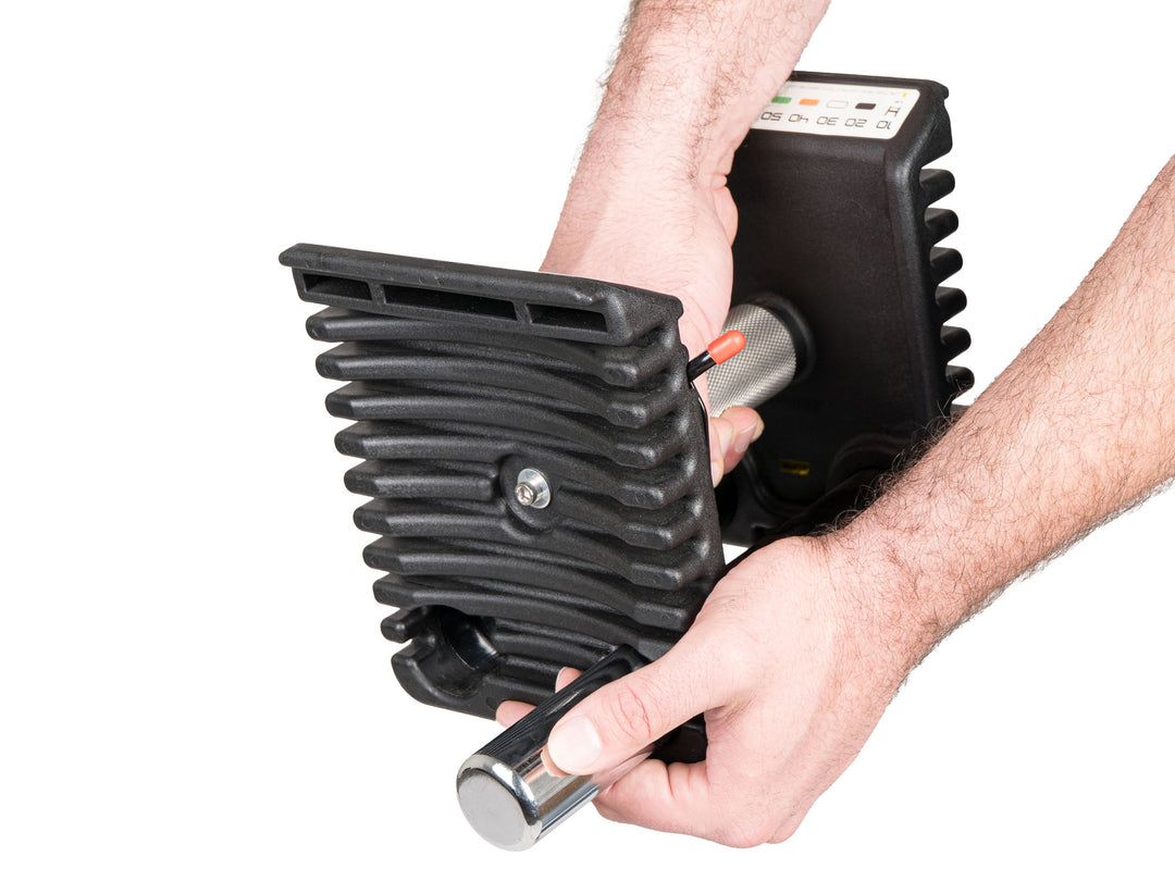PowerBlock Pro 100 EXP chrome micro weights and knurled handle