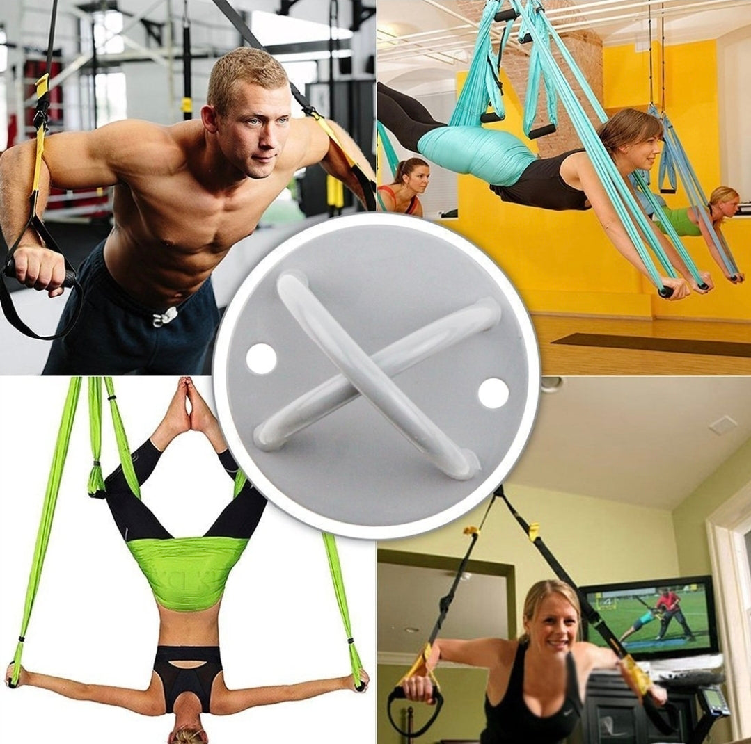 TRX 🏋️‍♂️ Suspension Trainer Wall/Ceiling Mount – Heavy-Duty X-Mount Anchor (Black or Silver