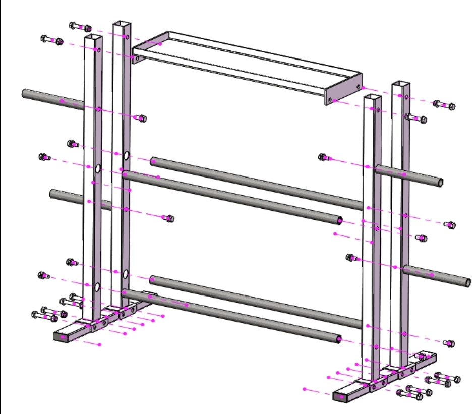 Multirack Combo Weights Storage Rack for Dumbbells, Kettlebells, and Weight Plates