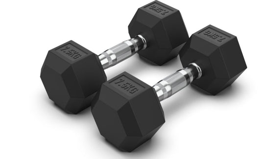 7.5 kg Hex Rubber Dumbell Pair - Gymless