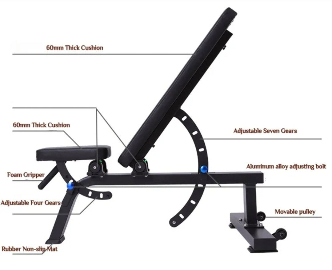 Commercial-Grade Zero-Gap Adjustable Weight Bench