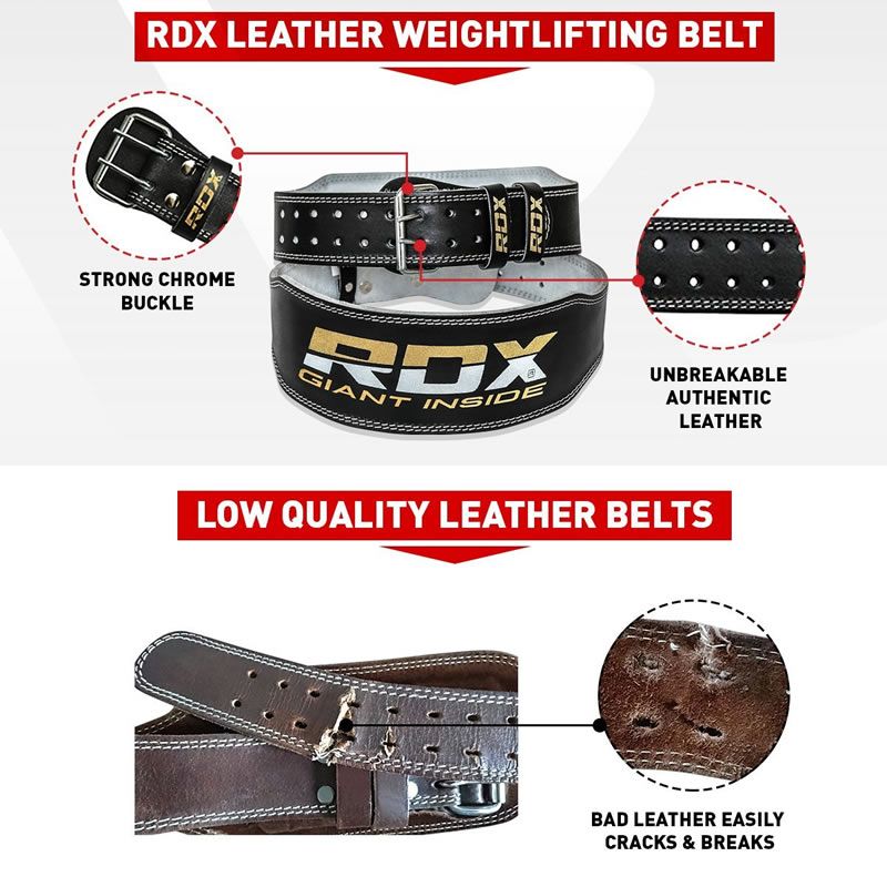 RDX 4 INCH LEATHER WEIGHTLIFTING BELT