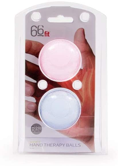 66fit Hand Therapy Balls - Set of 2 - Finger Wrist Arthritis Physio Exerciser