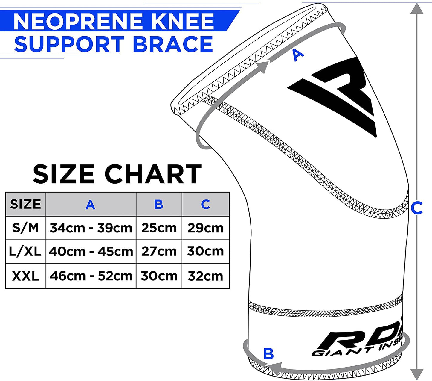 RDX Knee Support Brace for, Compression Sleeve for Sports, Squats, Running, Weightlifting, Neoprene Protector, Pain Relief. SOLD AS SINGLE ITEM