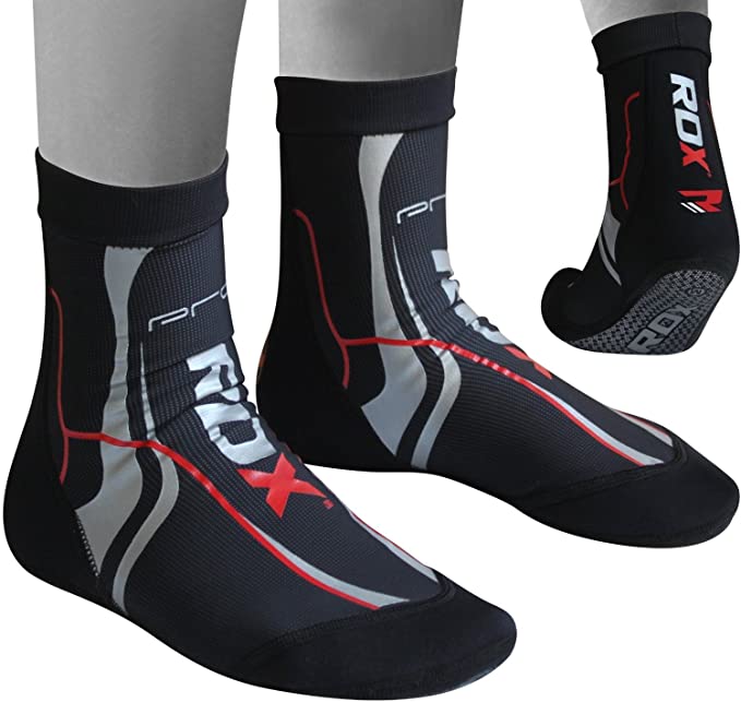 RDX Non Slip Socks with Grip for MMA Fitness Training, Yoga Anti Skid Socks for Pilates, Barre Workout, Stretchable Neoprene Ankle Support for Boxing Martial Arts, Home Sports, Jiu Jitsu, Trampoline