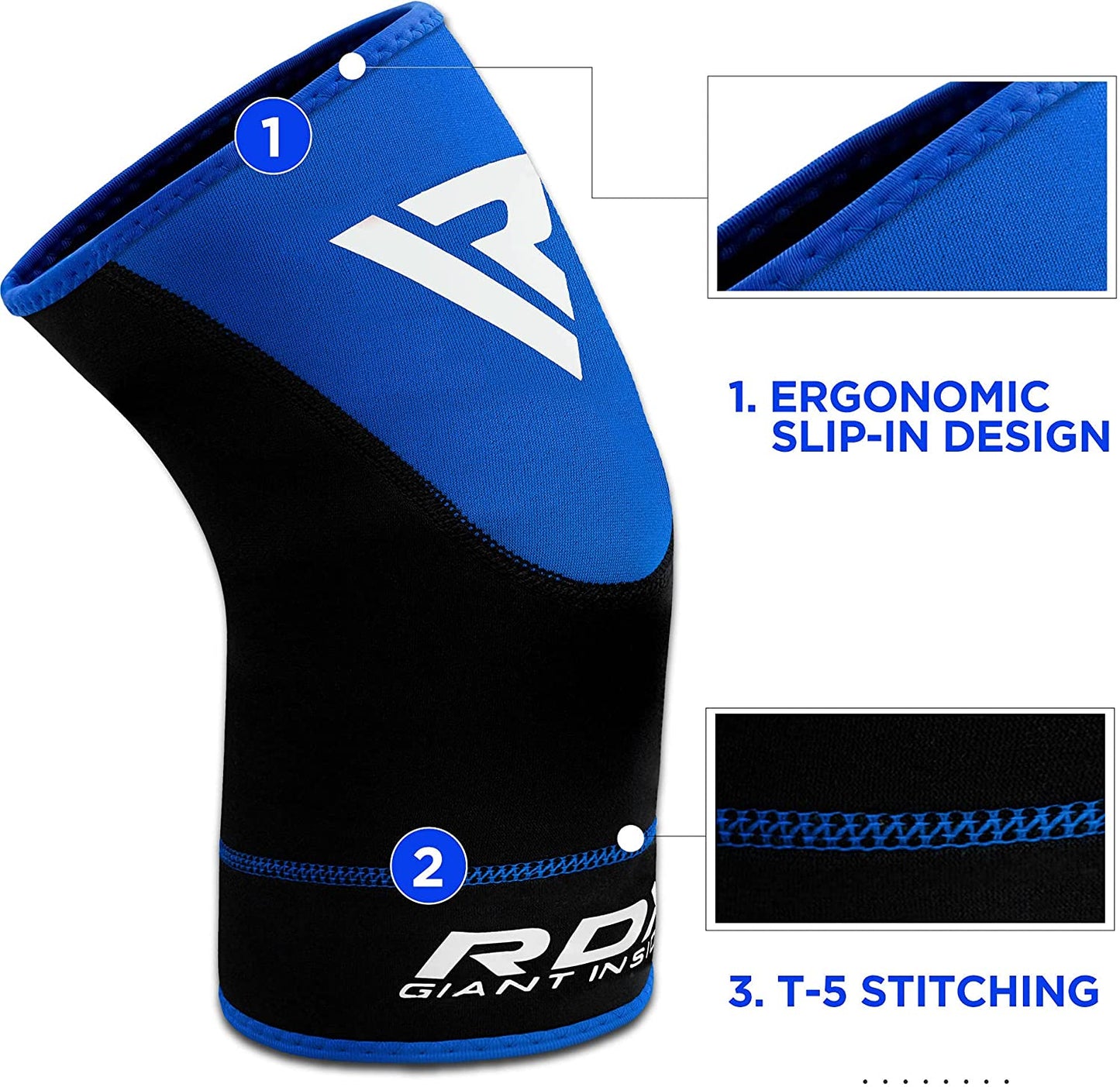 RDX Knee Support Brace for, Compression Sleeve for Sports, Squats, Running, Weightlifting, Neoprene Protector, Pain Relief. SOLD AS SINGLE ITEM