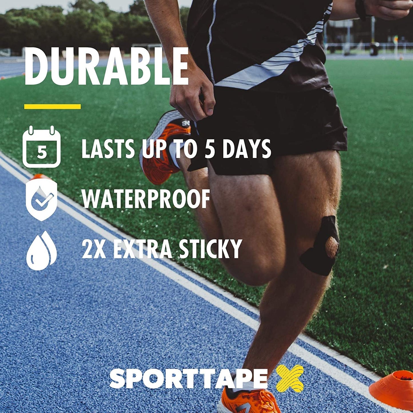 SPORTTAPE Extra Sticky Kinesiology Tape, 5cm x 5m