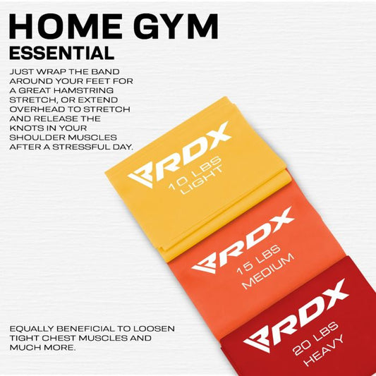 RDX B4 TPE FLAT RESISTANCE TRAINING BANDS SET - Gymless