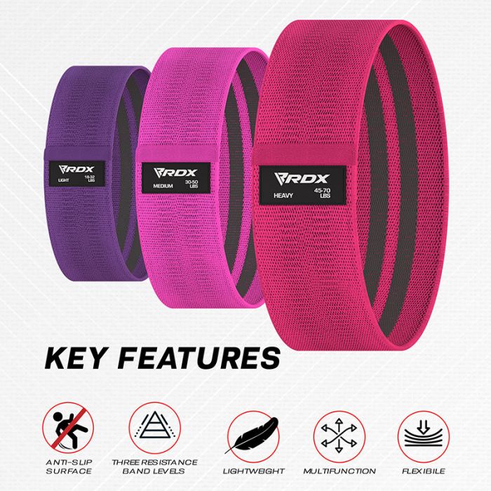 RDX CP HEAVY-DUTY FABRIC RESISTANCE TRAINING BANDS FOR FITNESS