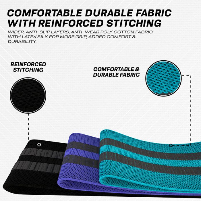 RDX CU HEAVY-DUTY FABRIC RESISTANCE TRAINING BANDS FOR FITNESS