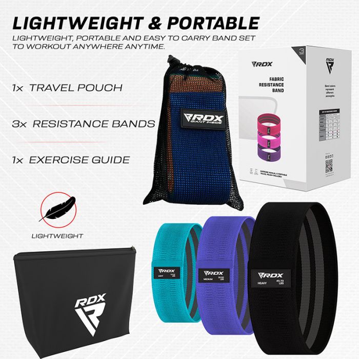 RDX CU HEAVY-DUTY FABRIC RESISTANCE TRAINING BANDS FOR FITNESS