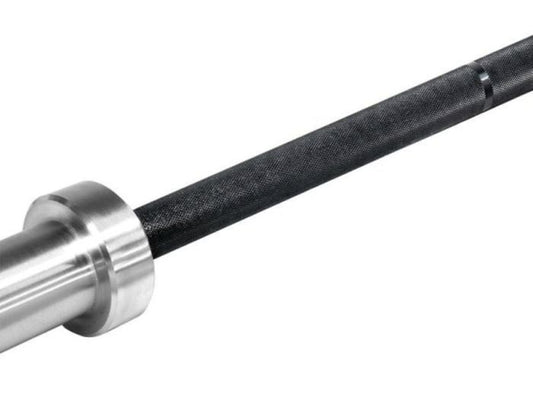6.5 ft Olympic Bar Black with Chrome Sleeves - Gymless