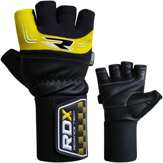 RDX Gym Leather 3.5" Weight Training Lifting Gloves