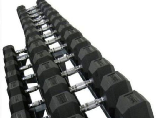 5kg - 30  kg Hex Rubber Dumbells Pack - Gymless