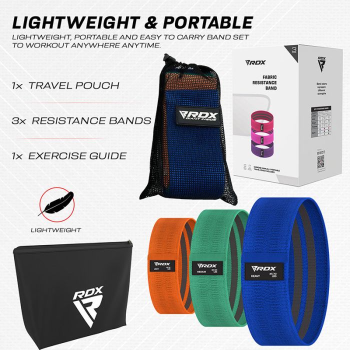 RDX HEAVY-DUTY FABRIC RESISTANCE TRAINING BANDS FOR FITNESS