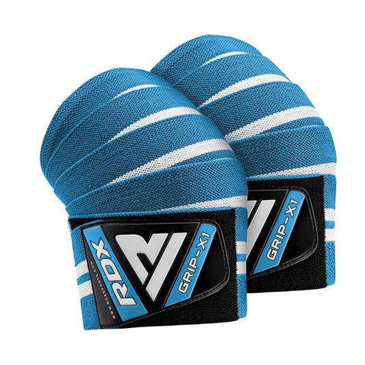 RDX K4 WEIGHTLIFTING KNEE WRAPS SKY BLUE